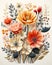 Vibrant Blooms: A Stunning Paper Flower Arrangement Against a Wa