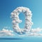 Vibrant Blue Sky: Number Nine Shaped Clouds 3d Rendered Image