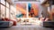 vibrant blurred art interior