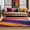 A vibrant, bohemian living room with colorful textiles, eclectic decor, and floor cushions3