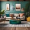 A vibrant, bohemian living room with a mix of textures, colors, and globally-inspired decor4