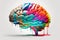 Vibrant Brain made of Colorful smoke representing creativre ideas, inspiration, creativity concept, fresh ideas, positivity. Ai