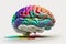 Vibrant Brain made of Colorful smoke representing creativre ideas, inspiration, creativity concept, fresh ideas, positivity. Ai