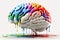 Vibrant Brain made of Colorful smoke representing creativre ideas, inspiration, creativity concept, fresh ideas, positivity. Ai