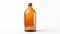 Vibrant Brown Glass Bottle Isolated On White Background