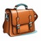 Vibrant Brown Leather Briefcase Vector With Comic Book Style