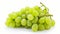Vibrant Bunch of Seedless Green Grapes: Isolated Elegance on White Background [ Aspect Ratio]