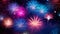 Vibrant Burst: Captivating Fireworks Display in a Night Sky