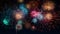 Vibrant Burst: Colorful Abstract Fireworks Illuminate the Night Sky