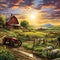Vibrant and bustling farm scene showcasing the heart and soul of agriculture