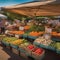 A vibrant and bustling farmers market with fresh produce and local goods3