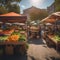 A vibrant and bustling farmers market with fresh produce and local goods4