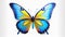 Vibrant Butterfly Illustration On White Background