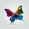 Vibrant Butterfly: A Kaleidoscope of Colors on a White Background, Generative AI