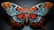 A vibrant butterfly in nature showcases its majestic, ornate beauty generated by AI