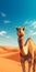 Vibrant Camel Under A Sky With Clouds - Mobile Phone Lock Screen Background