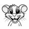 Vibrant Caricature Coloring Page: Joyful Mouse With Expressive Facial Expression