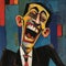 Vibrant Caricature Laughing Man In The Style Of George Rouault