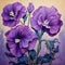 Vibrant Caricatures: A Dramatic Composition Of Purple Flowers