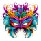 Vibrant Carnival Elegance: A Symphony of Feathers and Colors. Created with Generative AI