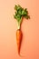 Vibrant Carrot on Orange Background AI Generated