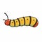 Vibrant Cartoon Caterpillar Creature On White Background