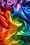 A vibrant cascade of rainbow hues flows through this fabric