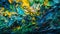 Vibrant chaos of colorful paint underwater fantasy generated by AI