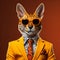 Vibrant Cheetah In Sunglasses And Suit: Playful Bunnycore Artwork