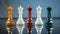 Vibrant Chess Pieces In Rich Colors - Topcor 58mm F14