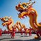 Vibrant Chinese dragon dance performances