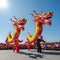 Vibrant Chinese dragon dance performances