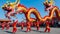 Vibrant Chinese dragon dance performances