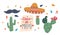 Vibrant Cinco De Mayo Banner Adorned With Cactus, Sombrero Hat, And Stylish Mustaches, Festive Design