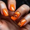 Vibrant Citrus Orange Manicure Delight