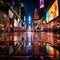 Vibrant Cityscape with Bokeh and Light Patterns