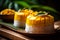 Vibrant Close-Up of Mango Sticky Rice Dessert in Ambient Light