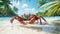 Vibrant Closeup of Beach Crab in Ocean AI Generated