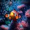 Vibrant Clownfish amid Lush Sea Anemones