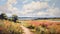 Vibrant Coastal Landscape Oil Painting Of A Road Near A Lake