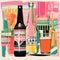 Vibrant Collage Illustration For Pale Ale Bottle Advertisement