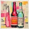 Vibrant Collage Illustration For Pale Ale Bottle Advertisement