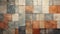 Vibrant Color Blocks On Canvas: Copper And Steel Tiles With Earthy Tones