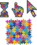 Vibrant Color Puzzle Computer Cursors.