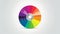 Vibrant Color Wheel On Gray Background With Glossy Finish