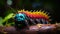 Vibrant Colored Caterpillar On Branch: A Captivating Nature Photograph