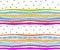 Vibrant colored pattern with ribbons and hearts. Striped