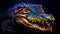Vibrant Colorful Alligator Painting With Meticulous Detailing