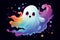 Vibrant Colorful cute ghost. Generate Ai