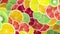 Vibrant Colorful Fresh Fruit Slices Motion Background